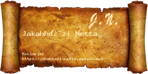 Jakabházi Netta névjegykártya
